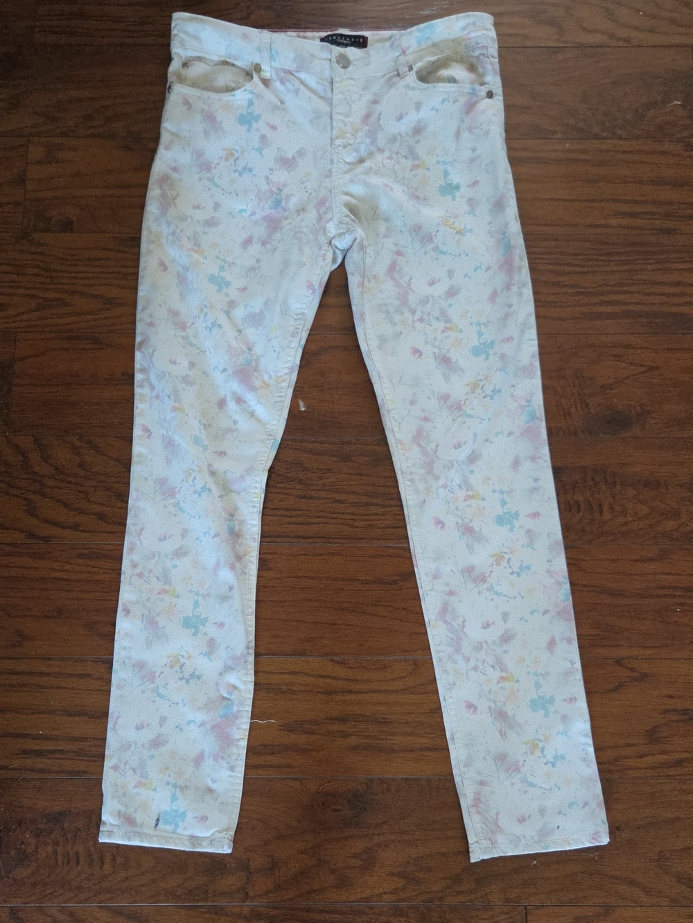 Sanctuary Watercolor Floral Print High Waisted Jeans Size 28
